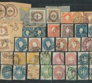78687 - AUSTRIA - USED STAMPS: Small lot of EARLY stamps with NICE POSTMARKS