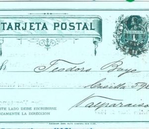 69198  - CHILE - Postal History - Private STATIONERY CARD repiquage 1897 - MUSIC