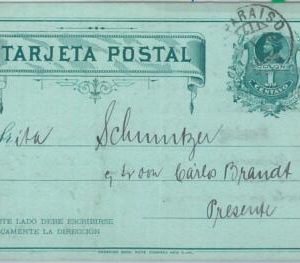 69201 - CHILE - Postal History - Private STATIONERY CARD repiquage 1897 - MUSIC