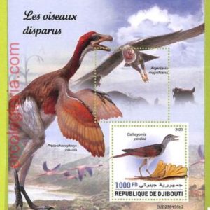 B0203 - DJIBOUTI - ERROR MISPERF Stamp Sheet - 2023 - EXTINCT  BIRDS