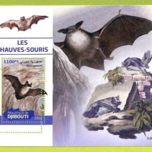 B0217 - DJIBOUTI - ERROR MISPERF Stamp Sheet - 2022 - Animals , BATS