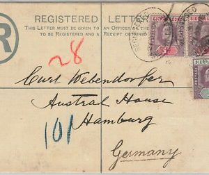 51982 -  SIERRA LEONE -  POSTAL HISTORY - REGISTERED STATIONERY COVER 1907