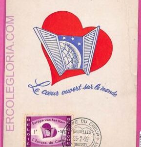 ag3300 - BELGIUM  - POSTAL HISTORY -  Maximum Card  - 1959 EUROPA heart MOON