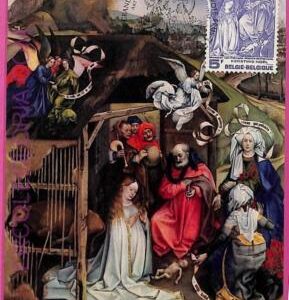 ag3313 - BELGIUM  - POSTAL HISTORY -  Maximum Card  - ART Religion - 1976