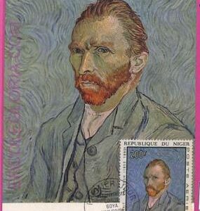 ag3341 - NIGER - POSTAL HISTORY - Maximum Card  - ART  Van Gogh- 1968