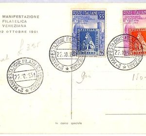 ai4149 - Italy - POSTAL HISTORY - Postcard - Stamp Centenery ANTICHI STATI  1951