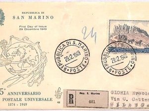 ai4152 - San Marino - POSTAL HISTORY - FDC - Organizations, UPU - 1949