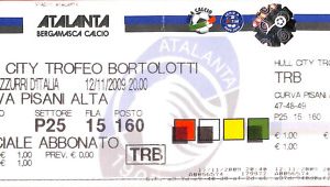 C0868 - Vecchio BIGLIETTO PARTITA CALCIO - 2009: ATALANTA - HULL CITY