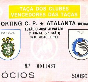 C0864 - Vecchio BIGLIETTO PARTITA CALCIO - 1988: ATALANTA - SPORTING Portugal