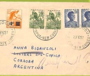 35155 - PAPUA NEW GUINEA - Postal History - Cover : KONEDODO to ARGENTINA  1957