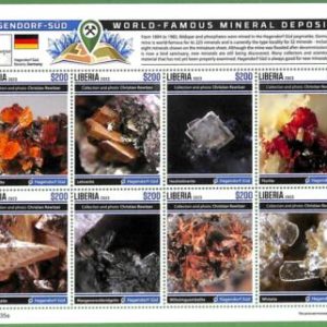 B1647 - LIBERIA -  Stamp Sheet - 2023 - Minerals