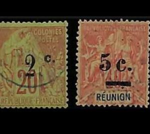 ZA0060 - REUNION  -  STAMP -  Yvert  # 45a + 52 Fine USED