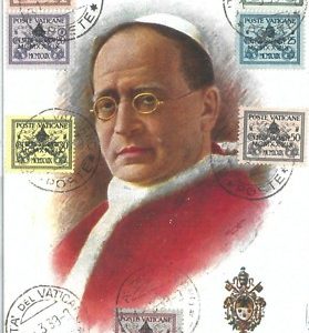 71914 - VATICANO - STORIA POSTALE - Sass 61/67  Sede Vacante su  CARTOLINA 1939