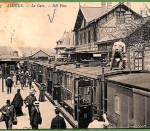 ah2878 - FRANCE - VINTAGE POSTCARD - Lisieux  TRAIN STATION gare - 1909