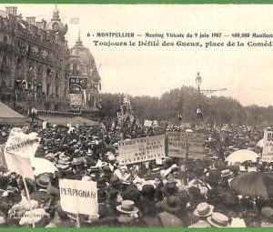 ah2909 - FRANCE - VINTAGE POSTCARD - Montpellier  WINE (!?) PROTEST  1907