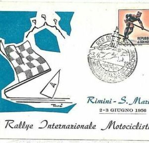 09809 - SAN MARINO - POSTAL HISTORY - MOTORCYCLE  Rally  POSTCARD  1956