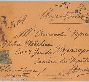 64147 - ITALIA REGNO - STORIA POSTALE : UMBERTO I + VE II su  BUSTA da PAGANI