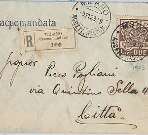 64161 - ITALIA REGNO - STORIA POSTALE : Sass 145 Marcia su Roma  su BUSTA  1923