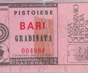 69714  - Vecchio  BIGLIETTO PARTITA CALCIO - 1981 / 1982 : PISTOIESE /  BARRI