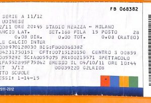 C2150- Vecchio BIGLIETTO PARTITA CALCIO- 2011 UDINESE VS INTER