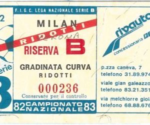 69690  - Vecchio  BIGLIETTO PARTITA CALCIO - 1982 / 1983 : MILAN /  VERONA
