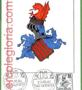 37206 - VALENCIA -  MAXIMUM CARD  - 1964 -  Heraldry - R!