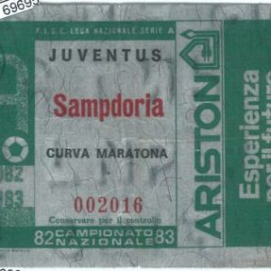 69695  - Vecchio  BIGLIETTO PARTITA CALCIO - 1982 / 1983 : JUVENTUS /  SAMPDORIA