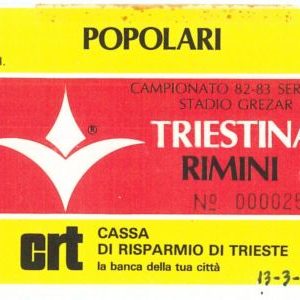 69703  - Vecchio BIGLIETTO PARTITA CALCIO - 1982 / 1983 : TRIESTINA /  RIMINI