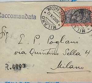 64165 - ITALIA REGNO - STORIA POSTALE : ANNO SANTO su  BUSTA RACCOMANDATA  1924