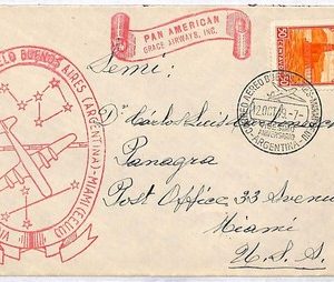 ai2686 - ARGENTINA - Postal History - FIRST FLIGHT Grace Airways BA - MIAMI 1949