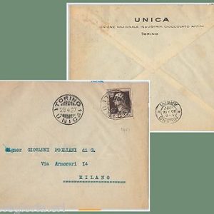 64172 - ITALIA REGNO - STORIA POSTALE : VOLTA 60 Lire ISOLATO su  BUSTA  1927
