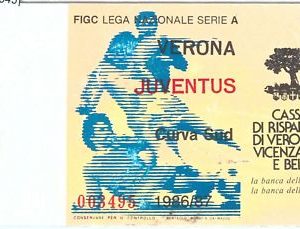 69545  - Vecchio BIGLIETTO PARTITA CALCIO - 1986 / 1987 : VERONA /  JUVENTUS