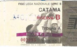 69553  - Vecchio BIGLIETTO PARTITA CALCIO - 1985 / 1986 : CATANIA /  MONZA