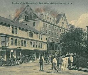 11130 - USA:RHODE IS- VINTAGE POSTCARD  - FIRE in NARRAGANSETT