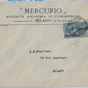64183 - ITALIA REGNO - STORIA POSTALE : POSTA PNEUMATICA #7  su BUSTA 1925