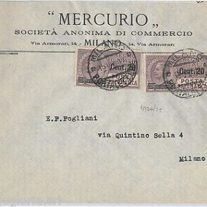64184 - ITALIA REGNO - STORIA POSTALE : POSTA PNEUMATICA #6*2  su BUSTA 1917