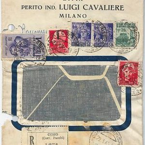64192 - ITALIA : RSI  - STORIA POSTALE:  Busta RACCOMANDATA da COMO 1945