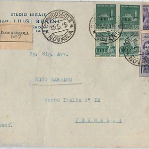 64193 - ITALIA : RSI  - STORIA POSTALE:  Busta RACCOMANDATA da DOMODOSSOLA 1945