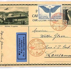 ai2681 - SWITZERLAND - Postal History - STATIONERY CARD : Zeppelin Flight 1930