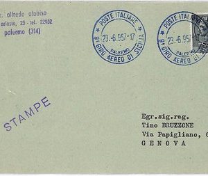 ai2676 - ITALY - Postal History - FLIGHT Card : GIRO AEREO SICILIA - 1957