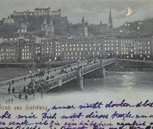 ac3481 - AUSTRIA - VINTAGE  POSTCARD - Gruss aus Salzburg - 1898 HOLD to LIGHT