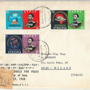 64928 - ETHIOPIA - POSTAL HISTORY -  FDC COVER: Michel # 589/91 1968  Peace