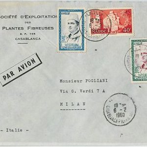 59269 -    MOROCCO - POSTAL HISTORY: COVER to ITALY - 1960   PALM TREES