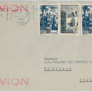 59282  -    MOROCCO - POSTAL HISTORY: COVER to ITALY - 1954   PALM TREES