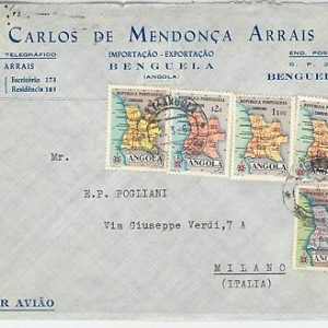 62369  -  ANGOLA - POSTAL HISTORY:   COVER to ITALY 1961 - MAPS Car Safety