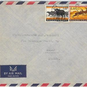 62379  -  RUANDA URUNDI  Rwanda - POSTAL HISTORY:   COVER to ITALY  - Animals