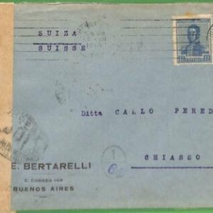 98801 - ARGENTINA - POSTAL HISTORY - FRENCH Censor on COVER to SWITZERLAND 1918