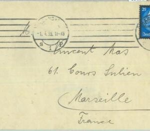 85192 - GERMANY - POSTAL HISTORY -  COVER to FRANCE 1935