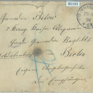 85193 - GERMANY - POSTAL HISTORY - FELDPOST Field SOLDIERS mail 1894