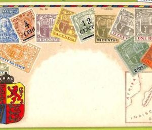 ae9925 - MAURITIUS -  VINTAGE  POSTCARD - STAMPS ON POSTCARD - ZIEHER